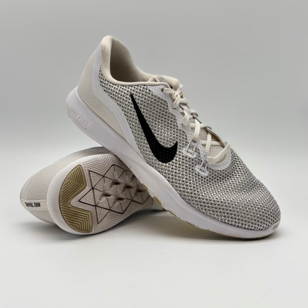 Nike Flex TR 7 Womens Training Shoes White Metallic Silver 898479-100 Size 8.5